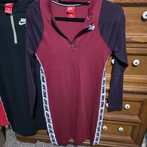 Nike Air Maroon Long Sleeve Dress